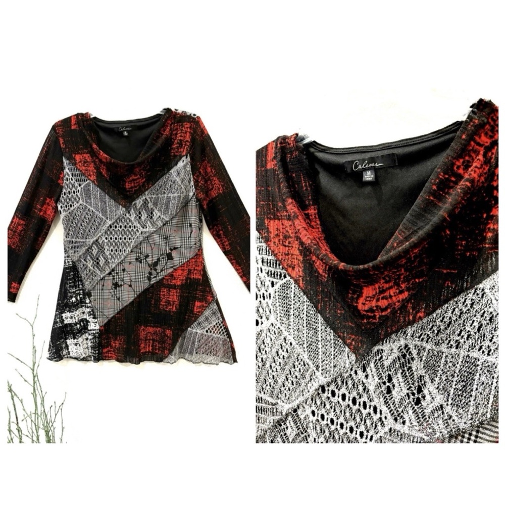 CALESSA WHIMSIGOTH TOP M MAXIMALIST DARK MORI GOTH LUXE LACE GRUNGE STEAM PUNK